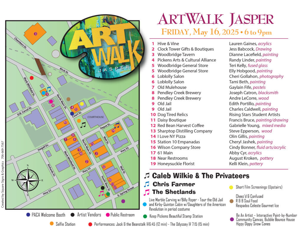 ArtWalk Jasper May 2025 Map